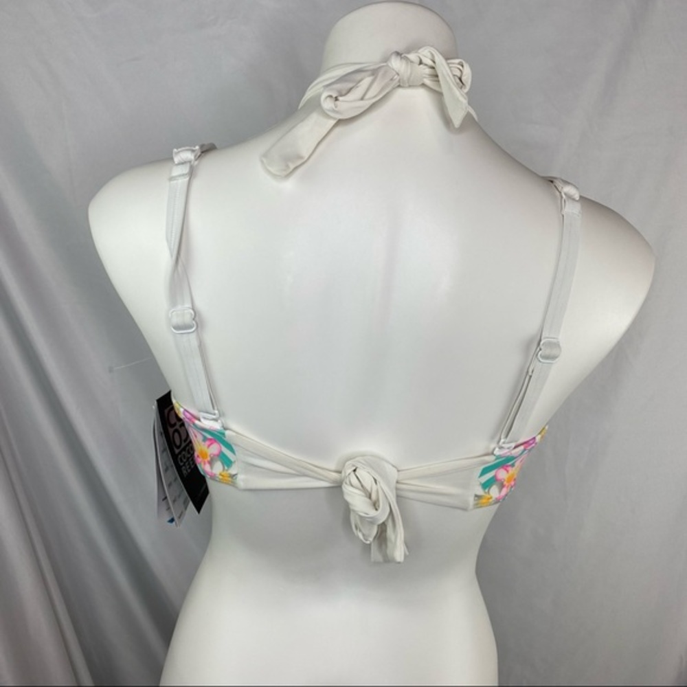 Coco Reef 5 Way Tie White Multi Color Bikini Top Touch of Tropics 36/38 C - Picture 4 of 10